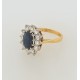 Pre Owned 18ct Gold Sapphire and Diamond Cluster Ring ZB168